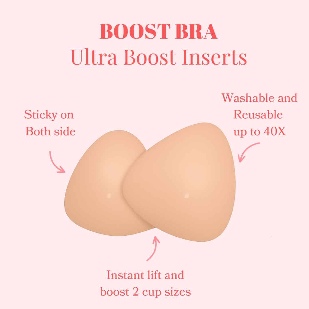 Boost Bra: adds up to 2 full cup sizes instantly—no Boob Job!